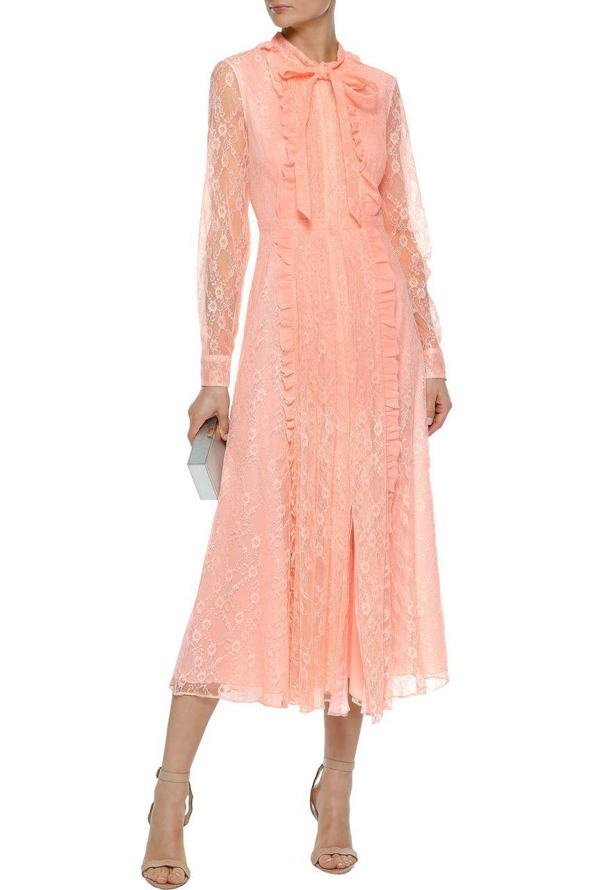 Mikael Aghal Lace Midi Dress